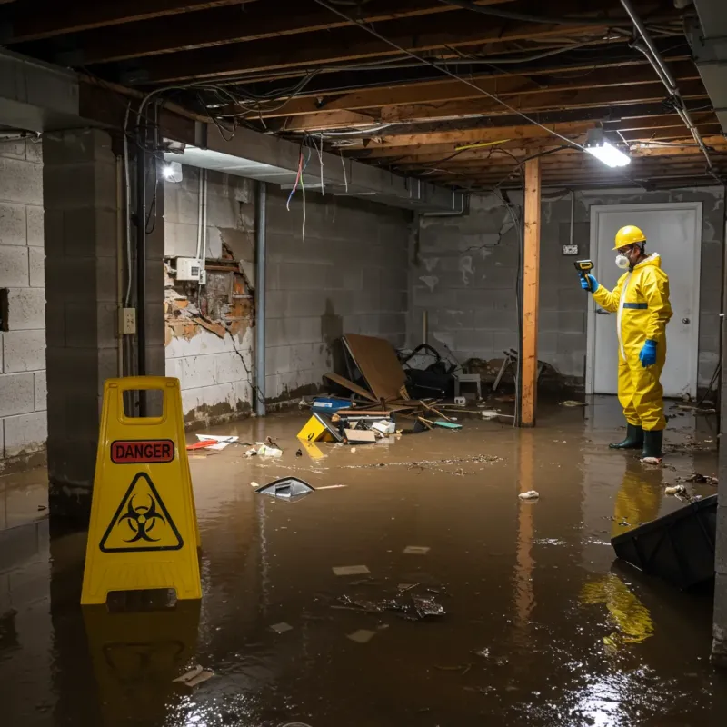 Flooded Basement Electrical Hazard in Aberdeen, NC Property