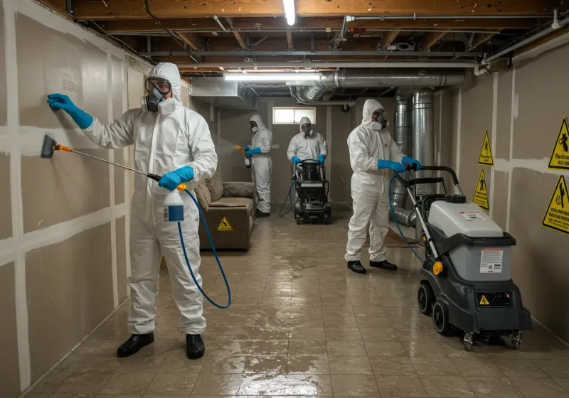 Basement Moisture Removal and Structural Drying process in Aberdeen, NC